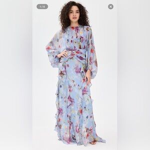PATBO Lily Flower Long Sleeve Long Dress NWT